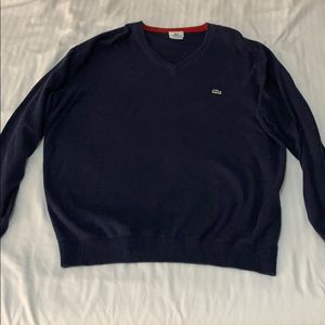 Navy Blue Lacoste V-Neck sweater
